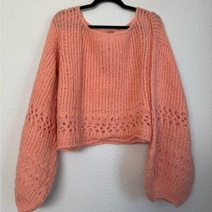 Free People Cozy Pink Knit Sweater